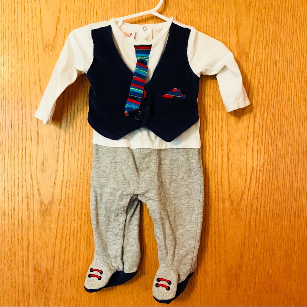 Truly Scrumptious baby suit tie and vest 6m